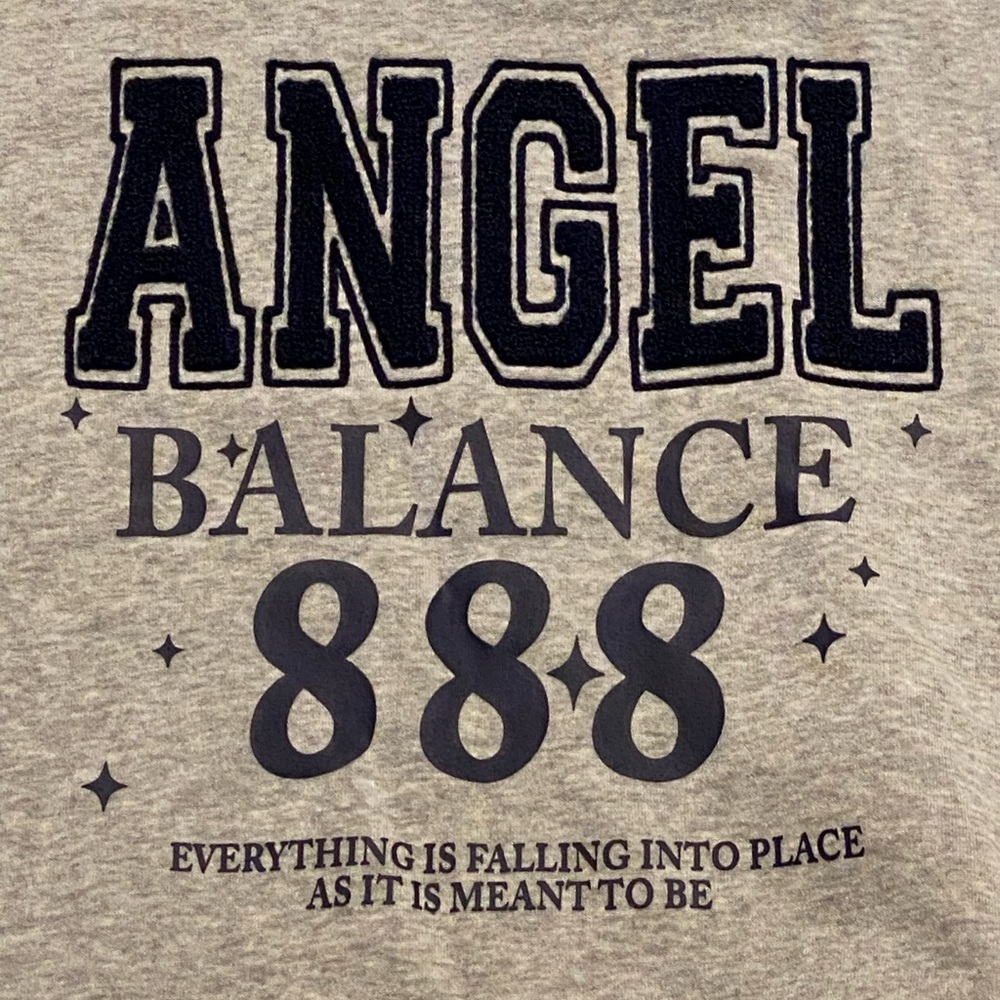 rue21 Angel Numbers oversized sweater shirt gray
